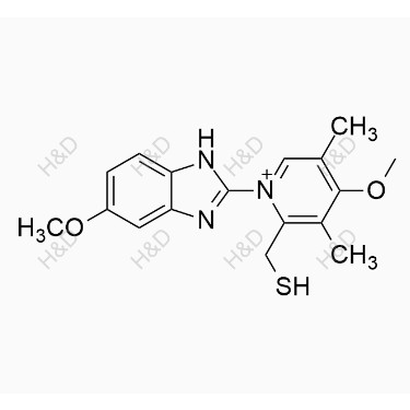 埃索美拉唑雜質(zhì)40,2-(mercaptomethyl)-4-methoxy-1-(5-methoxy-1H-benzo[d]imidazol-2-yl)-3,5-dimethylpyridin-1-ium