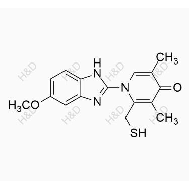 埃索美拉唑雜質43,2-(mercaptomethyl)-1-(5-methoxy-1H-benzo[d]imidazol-2-yl)-3,5-dimethylpyridin-4(1H)-one