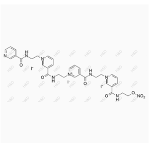 尼可地爾雜質(zhì)2,1-(2-(nicotinamido)ethyl)-3-((2-(3-((2-(3-((2-(nitrooxy)ethyl)carbamoyl)pyridin-1-ium-1-yl)ethyl)carbamoyl)pyridin-1-ium-1-yl)ethyl)carbamoyl)pyridin-1-ium iodide