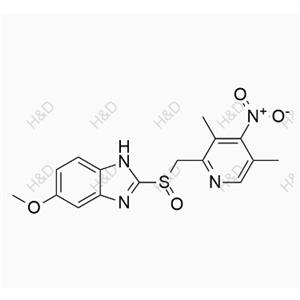 埃索美拉唑雜質(zhì)H,2-[[(3,5-Dimethyl-4-nitro-2-pyridinyl)methyl]sulfinyl]-5-methoxy-1H-benzimidazole