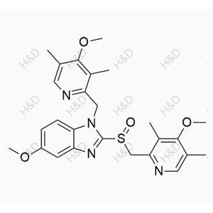 埃索美拉唑雜質(zhì)K,5-methoxy-1-((4-methoxy-3,5-dimethylpyridin-2-yl)methyl)-2-(((4-methoxy-3,5-dimethylpyridin-2-yl)methyl)sulfinyl)-1H-benzo[d]imidazole