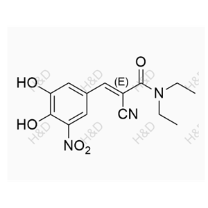 恩他卡朋,(E)-2-cyano-3-(3,4-dihydroxy-5-nitrophenyl)-N,N-diethylacrylamide