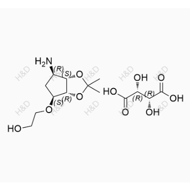 替格瑞洛雜質(zhì)C,2-(((3aR,4S,6R,6aS)-6-amino-2,2-dimethyltetrahydro-3aH-cyclopenta[d][1,3]dioxol-4-yl)oxy)ethanol (2R,3R)-2,3-dihydroxysuccinate