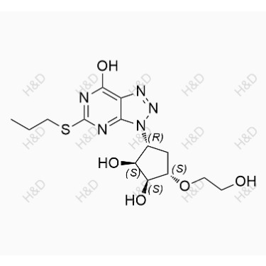 替格瑞洛雜質(zhì)G,(1S,2S,3R,5S)-3-(7-hydroxy-5-(propylthio)-3H-[1,2,3]triazolo[4,5-d]pyrimidin-3-yl)-5-(2-hydroxyethoxy)cyclopentane-1,2-diol