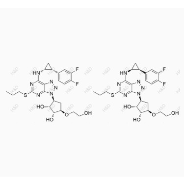 替格瑞洛雜質(zhì)N,(1R,2R,3S,5R)-3-(7-(((1RS,2RS)-2-(3,4-difluorophenyl)cyclopropyl)amino)-5-(propylthio)-3H-[1,2,3]triazolo[4,5-d]pyrimidin-3-yl)-5-(2-hydroxyethoxy)cyclopentane-1,2-diol