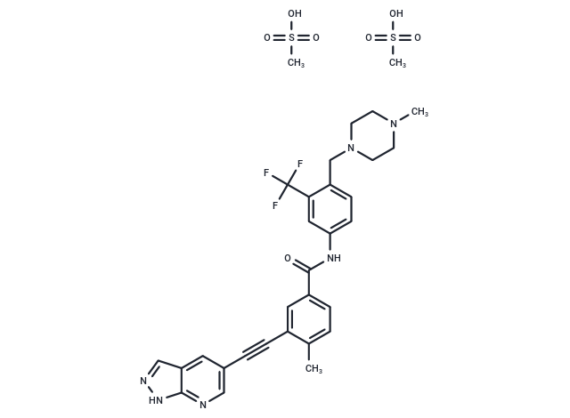 化合物 GZD824 Dimesylate,Olverembatinib dimesylate