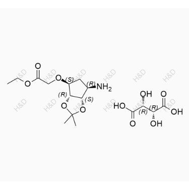 替格瑞洛雜質(zhì)44,ethyl 2-(((3aR,4S,6R,6aS)-6-amino-2,2-dimethyltetrahydro-3aH-cyclopenta[d][1,3]dioxol-4-yl)oxy)acetate (2R,3R)-2,3-dihydroxysuccinate