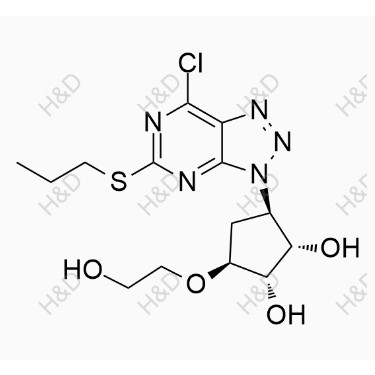 替格瑞洛雜質(zhì)47,(1S,2S,3R,5S)-3-(7-chloro-5-(propylthio)-3H-[1,2,3]triazolo[4,5-d]pyrimidin-3-yl)-5-(2-hydroxyethoxy)cyclopentane-1,2-diol