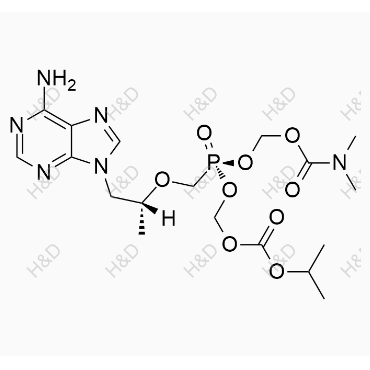 替諾福韋雜質(zhì)59,(((R)-((((R)-1-(6-amino-9H-purin-9-yl)propan-2-yl)oxy)methyl)(((isopropoxycarbonyl)oxy)methoxy)phosphoryl)oxy)methyl dimethylcarbamate