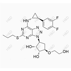 替格瑞洛雜質(zhì)L,(1R,2R,3S,5R)-3-(7-(((1R,2S)-2-(3,4-difluorophenyl)cyclopropyl)amino)-5-(propylthio)-3H-[1,2,3]triazolo[4,5-d]pyrimidin-3-yl)-5-(2-hydroxyethoxy)cyclopentane-1,2-diol