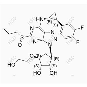 替格瑞洛雜質(zhì)P,(1S,2S,3R,5S)-3-(7-(((1R,2S)-2-(3,4-difluorophenyl)cyclopropyl)amino)-5-(propylsulfinyl)-3H-[1,2,3]triazolo[4,5-d]pyrimidin-3-yl)-5-(2-hydroxyethoxy)cyclopentane-1,2-diol