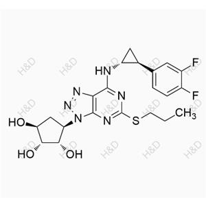 替格瑞洛雜質(zhì)46,(1S,2R,3S,4R)-4-(7-(((1R,2S)-2-(3,4-difluorophenyl)cyclopropyl)amino)-5-(propylthio)-3H-[1,2,3]triazolo[4,5-d]pyrimidin-3-yl)cyclopentane-1,2,3-triol