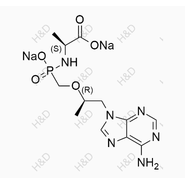 替諾福韋雜質(zhì)86（二鈉鹽）,sodium (S)-2-((((((R)-1-(6-amino-9H-purin-9-yl)propan-2-yl)oxy)methyl)oxidophosphoryl)amino)propanoate