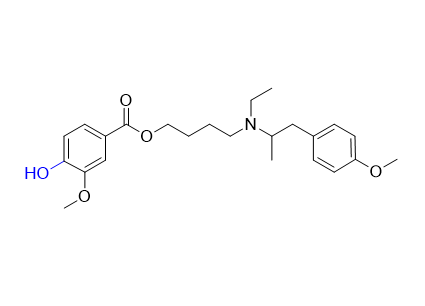 美貝維林雜質(zhì)04,4-(ethyl(1-(4-methoxyphenyl)propan-2-yl)amino)butyl 4-hydroxy-3-methoxybenzoate