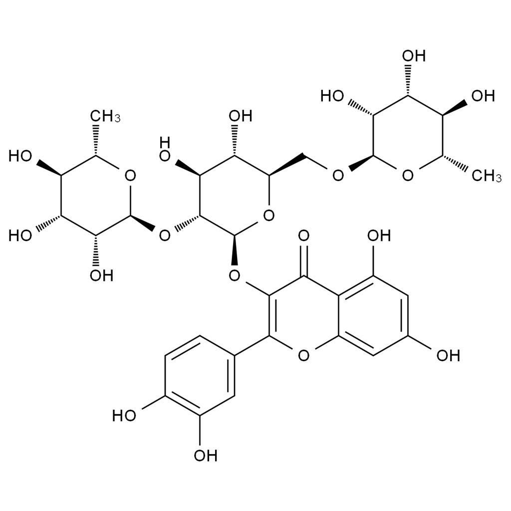 槲皮素-3-O-（2G-a-L-鼠李糖基）-蕓香糖苷,Quercetin 3-O-rutinoside-(1→2)-O-rhamnoside