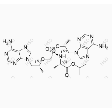 替諾福韋雜質(zhì)128,(S)-isopropyl 2-(((S)-(((R)-1-(6-amino-9H-purin-9-yl)propan-2-yl)oxy)((((R)-1-(6-amino-9H-purin-9-yl)propan-2-yl)oxy)methyl)phosphoryl)amino)propanoate