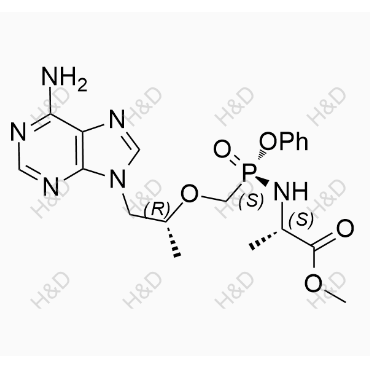 替諾福韋艾拉酚胺雜質(zhì)32,(S)-methyl 2-(((S)-((((R)-1-(6-amino-9H-purin-9-yl)propan-2-yl)oxy)methyl)(phenoxy)phosphoryl)amino)propanoate