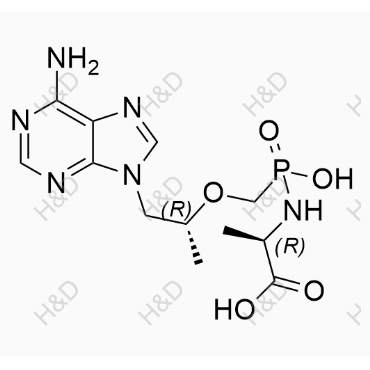 替諾福韋艾拉酚胺雜質(zhì)52,(2R)-2-((((((R)-1-(6-amino-9H-purin-9-yl)propan-2-yl)oxy)methyl)(hydroxy)phosphoryl)amino)propanoic acid