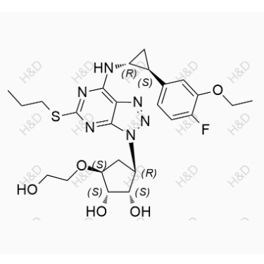 替格瑞洛雜質(zhì)122,(1S,2S,3R,5S)-3-(7-(((1R,2S)-2-(3-ethoxy-4-fluorophenyl)cyclopropyl)amino)-5-(propylthio)-3H-[1,2,3]triazolo[4,5-d]pyrimidin-3-yl)-5-(2-hydroxyethoxy)cyclopentane-1,2-diol