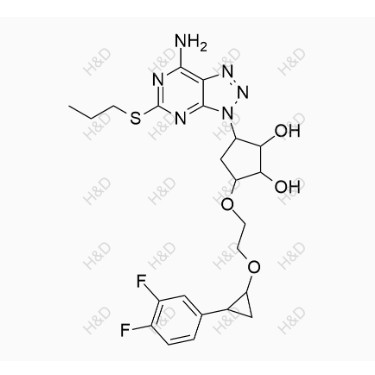 替格瑞洛雜質130,3-(7-amino-5-(propylthio)-3H-[1,2,3]triazolo[4,5-d]pyrimidin-3-yl)-5-(2-(2-(3,4-difluorophenyl)cyclopropoxy)ethoxy)cyclopentane-1,2-diol