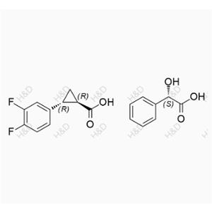 替格瑞洛雜質69,(1R,2R)-2-(3,4-difluorophenyl)cyclopropanecarboxylic acid compound with (S)-2-hydroxy-2-phenylacetic acid (1:1)