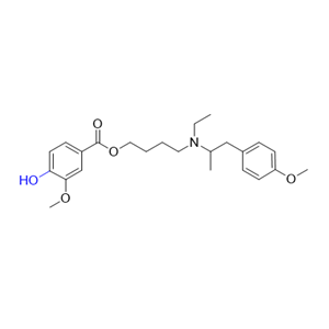 美貝維林雜質(zhì)04,4-(ethyl(1-(4-methoxyphenyl)propan-2-yl)amino)butyl 4-hydroxy-3-methoxybenzoate