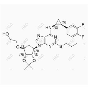 替格瑞洛雜質(zhì)99,2-(((3aR,4S,6R,6aS)-6-(6-(((1S,2S)-2-(3,4-difluorophenyl)cyclopropyl)amino)-2-(propylthio)-9H-purin-9-yl)-2,2-dimethyltetrahydro-3aH-cyclopenta[d][1,3]dioxol-4-yl)oxy)ethanol