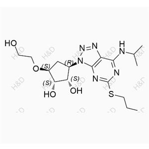 替格瑞洛雜質(zhì)108,(1S,2S,3S,5R)-3-(2-hydroxyethoxy)-5-(7-(isopropylamino)-5-(propylthio)-3H-[1,2,3]triazolo[4,5-d]pyrimidin-3-yl)cyclopentane-1,2-diol