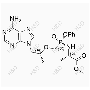 替诺福韦艾拉酚胺杂质32	(S)-methyl 2-(((S)-((((R)-1-(6-amino-9H-purin-9-yl)propan-2-yl)oxy)methyl)(phenoxy)phosphoryl)amino)propanoate