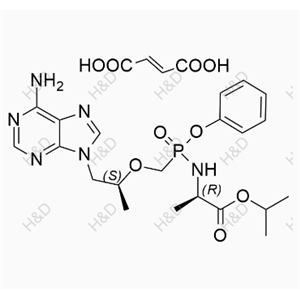 替诺福韦艾拉酚胺杂质56	(2R)-isopropyl 2-((((((S)-1-(6-amino-9H-purin-9-yl)propan-2-yl)oxy)methyl)(phenoxy)phosphoryl)amino)propanoate