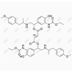 bis(1-(3-((ethoxycarbonyl)amino)-4-hydroxyphenyl)-2-((1-(4-methoxyphenyl)propan-2-yl)amino)ethyl) fumarate