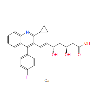 (3S, 5S)-匹伐他汀鈣,(3S,5S,6E)-7-[2-Cyclopropyl-4-(4-fluorophenyl)-3-quinolinyl]-3,5-dihydroxy-6-heptenoic Acid CalciuM Salt