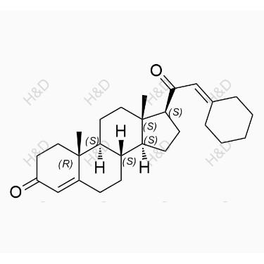 黃體酮EP雜質G,(8S,9S,10R,13S,14S)-17-(2-cyclohexylideneacetyl)-10,13-dimethyl-6,7,8,9,10,11,12,13,14,15,16,17-dodecahydro-1H-cyclopenta[a]phenanthren-3(2H)-one