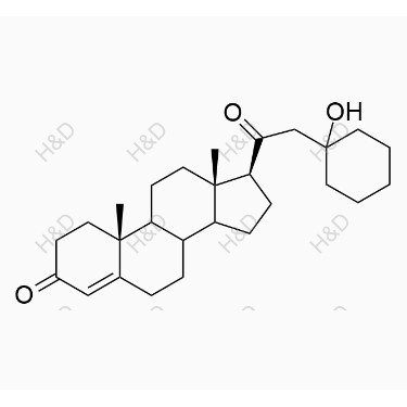 黃體酮雜質(zhì)1,(10R,13S,17S)-17-(2-(1-hydroxycyclohexyl)acetyl)-10,13-dimethyl-6,7,8,9,10,11,12,13,14,15,16,17-dodecahydro-1H-cyclopenta[a]phenanthren-3(2H)-one