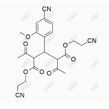 非奈利酮雜質(zhì)33,bis(2-cyanoethyl) 2,4-diacetyl-3-(4-cyano-2-methoxyphenyl)pentanedioate