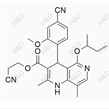 非奈利酮雜質(zhì)34,2-cyanoethyl 5-(sec-butoxy)-4-(4-cyano-2-methoxyphenyl)-2,8-dimethyl-1,4-dihydro-1,6-naphthyridine-3-carboxylate