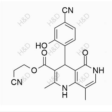 非奈利酮雜質(zhì)36,2-cyanoethyl 4-(4-cyano-2-hydroxyphenyl)-2,8-dimethyl-5-oxo-1,4,5,6-tetrahydro-1,6-naphthyridine-3-carboxylate