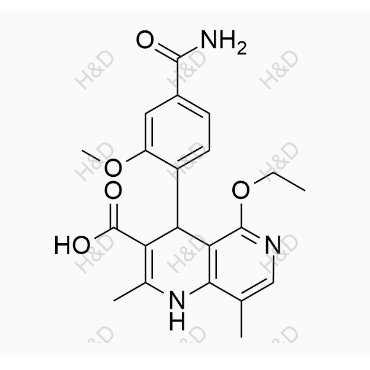 非奈利酮雜質(zhì)41,4-(4-carbamoyl-2-methoxyphenyl)-5-ethoxy-2,8-dimethyl-1,4-dihydro-1,6-naphthyridine-3-carboxylic acid