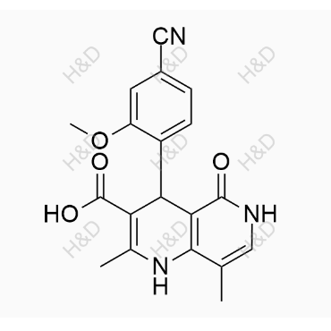 非奈利酮雜質(zhì)42,4-(4-cyano-2-methoxyphenyl)-2,8-dimethyl-5-oxo-1,4,5,6-tetrahydro-1,6-naphthyridine-3-carboxylic acid