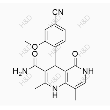 非奈利酮雜質(zhì)45,4-(4-cyano-2-methoxyphenyl)-2,8-dimethyl-5-oxo-1,4,5,6-tetrahydro-1,6-naphthyridine-3-carboxamide