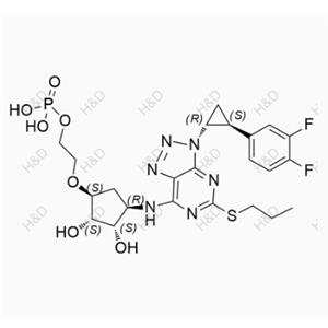 替格瑞洛雜質(zhì)154,2-(((1S,2S,3S,4R)-4-((3-((1R,2S)-2-(3,4-difluorophenyl)cyclopropyl)-5-(propylthio)-3H-[1,2,3]triazolo[4,5-d]pyrimidin-7-yl)amino)-2,3-dihydroxycyclopentyl)oxy)ethyl dihydrogen phosphate