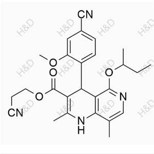 非奈利酮雜質(zhì)34,2-cyanoethyl 5-(sec-butoxy)-4-(4-cyano-2-methoxyphenyl)-2,8-dimethyl-1,4-dihydro-1,6-naphthyridine-3-carboxylate