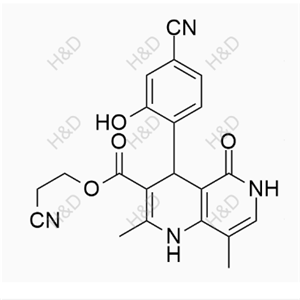 非奈利酮雜質(zhì)36,2-cyanoethyl 4-(4-cyano-2-hydroxyphenyl)-2,8-dimethyl-5-oxo-1,4,5,6-tetrahydro-1,6-naphthyridine-3-carboxylate