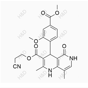 非奈利酮杂质37	2-cyanoethyl 4-(2-methoxy-4-(methoxycarbonyl)phenyl)-2,8-dimethyl-5-oxo-1,4,5,6-tetrahydro-1,6-naphthyridine-3-carboxylate