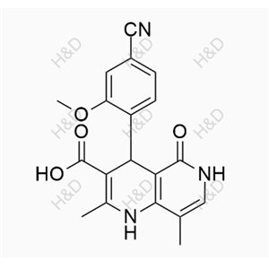 非奈利酮杂质42	4-(4-cyano-2-methoxyphenyl)-2,8-dimethyl-5-oxo-1,4,5,6-tetrahydro-1,6-naphthyridine-3-carboxylic acid