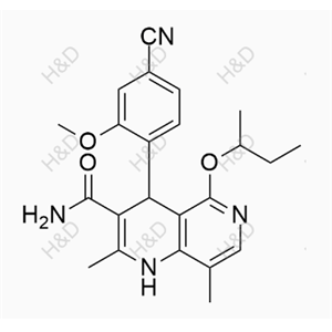 非奈利酮杂质44	5-(sec-butoxy)-4-(4-cyano-2-methoxyphenyl)-2,8-dimethyl-1,4-dihydro-1,6-naphthyridine-3-carboxamide