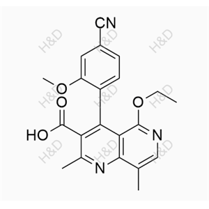 非奈利酮雜質(zhì)50,4-(4-cyano-2-methoxyphenyl)-5-ethoxy-2,8-dimethyl-1,6-naphthyridine-3-carboxylic acid