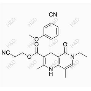 非奈利酮雜質(zhì)67,2-cyanoethyl 4-(4-cyano-2-methoxyphenyl)-6-ethyl-2,8-dimethyl-5-oxo-1,4,5,6-tetrahydro-1,6-naphthyridine-3-carboxylate