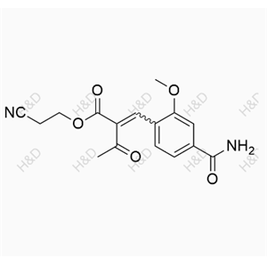 非奈利酮雜質(zhì)69,2-cyanoethyl 2-(4-carbamoyl-2-methoxybenzylidene)-3-oxobutanoate