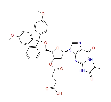 N2-異丁?；?5'-O-(4,4'-二甲氧基三苯甲基)-2'-脫氧鳥苷-3'-O-琥珀酸,N2-Isobutyryl-5'-O-(4,4'-dimethoxytrityl)-2'-deoxyguanosine 3'-O-succinic acid